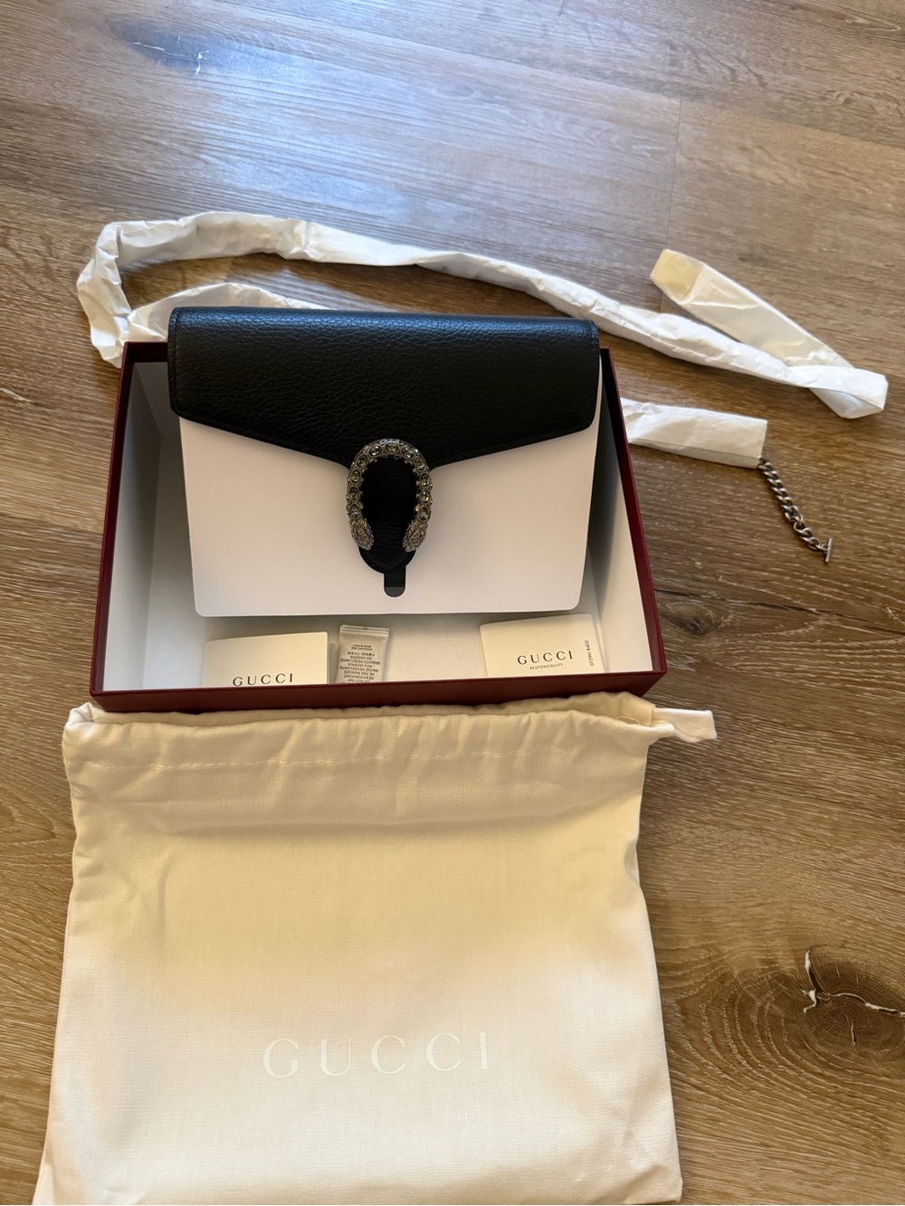Gucci Black Leather Wallet on Chain